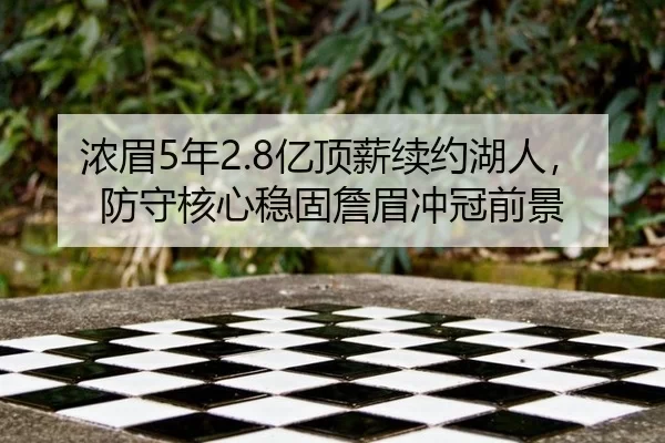 浓眉5年2.8亿顶薪续约湖人，防守核心稳固詹眉冲冠前景